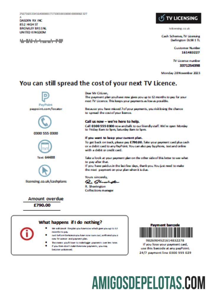 Projeto de lei comercial de serviços públicos de licenciamento de TV, SCR exemplo